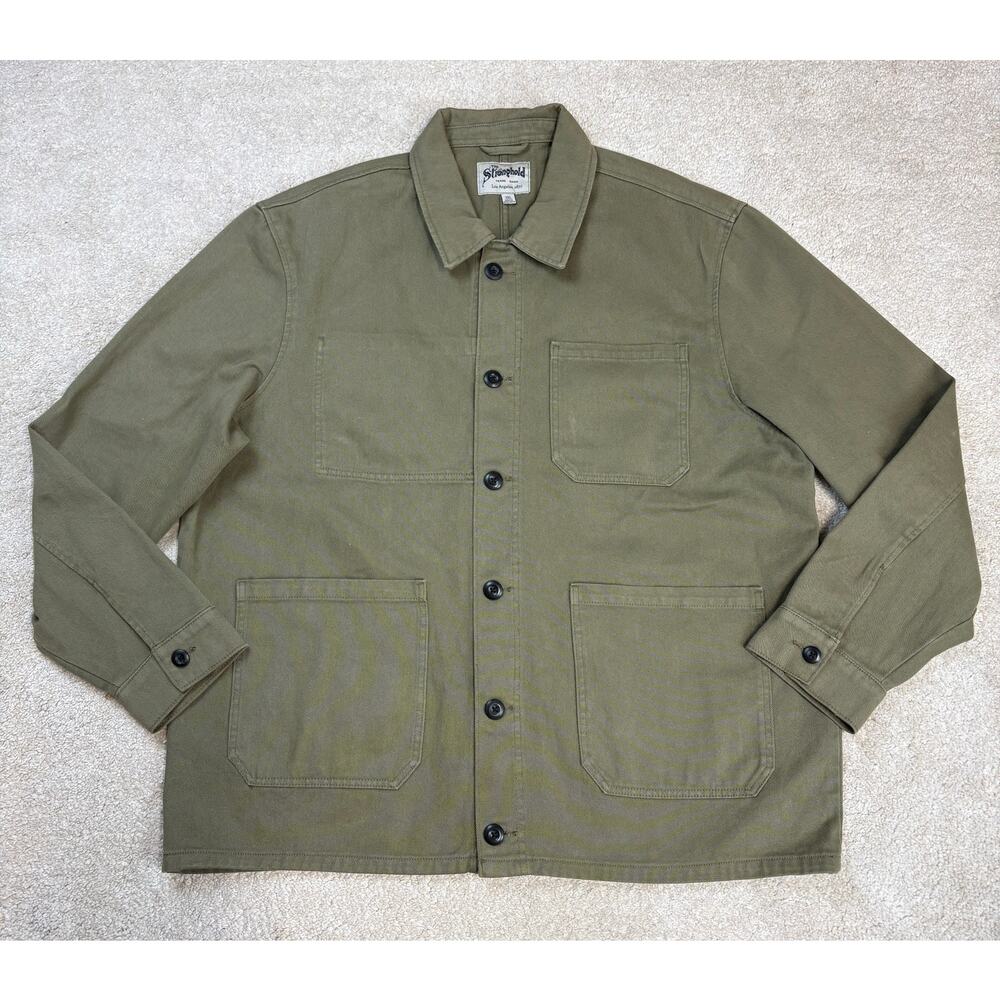 The Stronghold Men's Cotton Twill Utility Chore Jacket Khaki Size 3XL